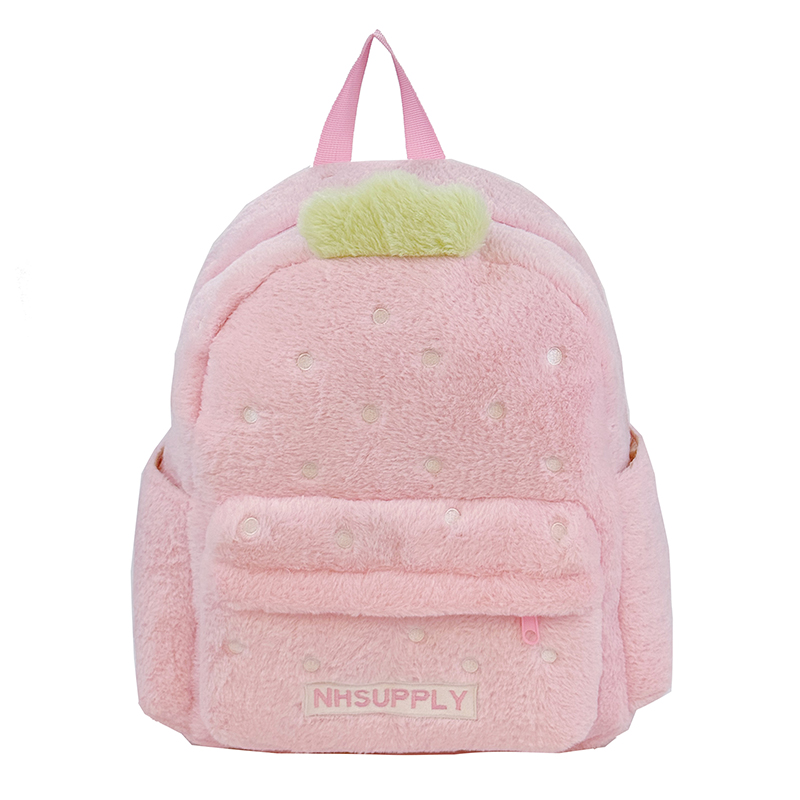 Women Bags In Sale - Peluş Çilek Klasik Düz Renk Tatlı