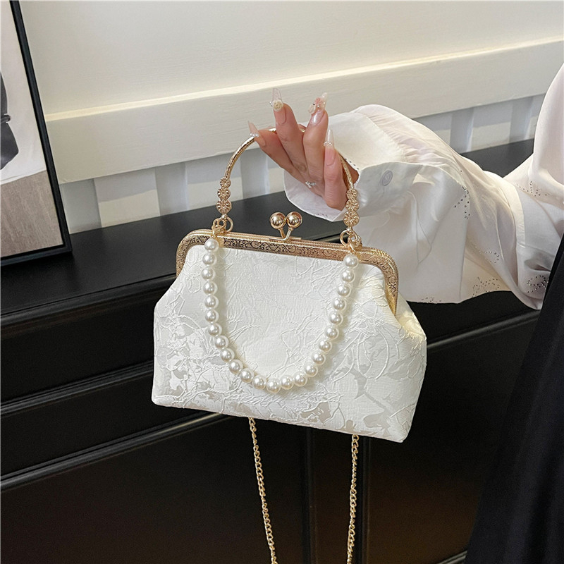 Clutch Bag Evening - Vintage Klasik Dantel Çanta inci Akşam