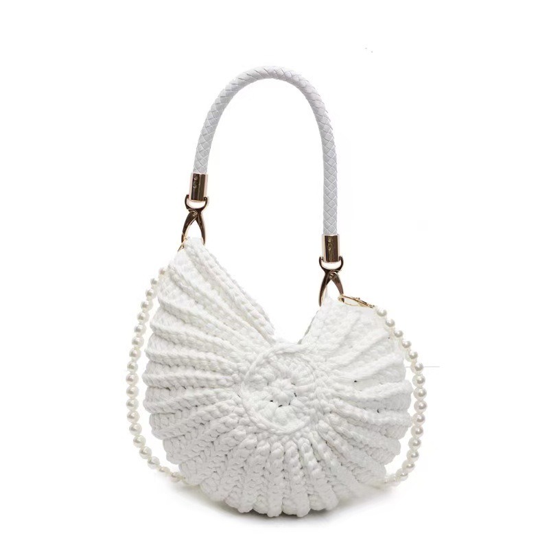 Women Bags Handmade - Yaratıcı Deniz Kabuğu Şekilli Tığ Işi
