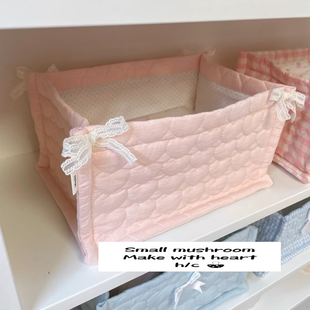 Basket Bag Wicker - Ins Kare Depolama Sepeti Çiçek Pamuk