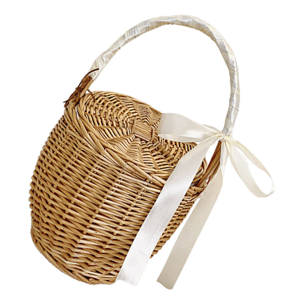 Basket Bag Wicker - Fransız Tarzı Dokuma El Tipi Piknik