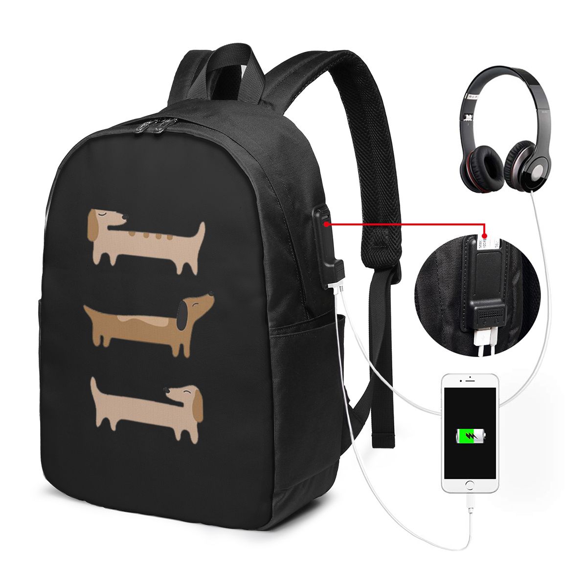 Womens Backpack - Ev Dekorasyonu - Dachshund Sırt Çantası