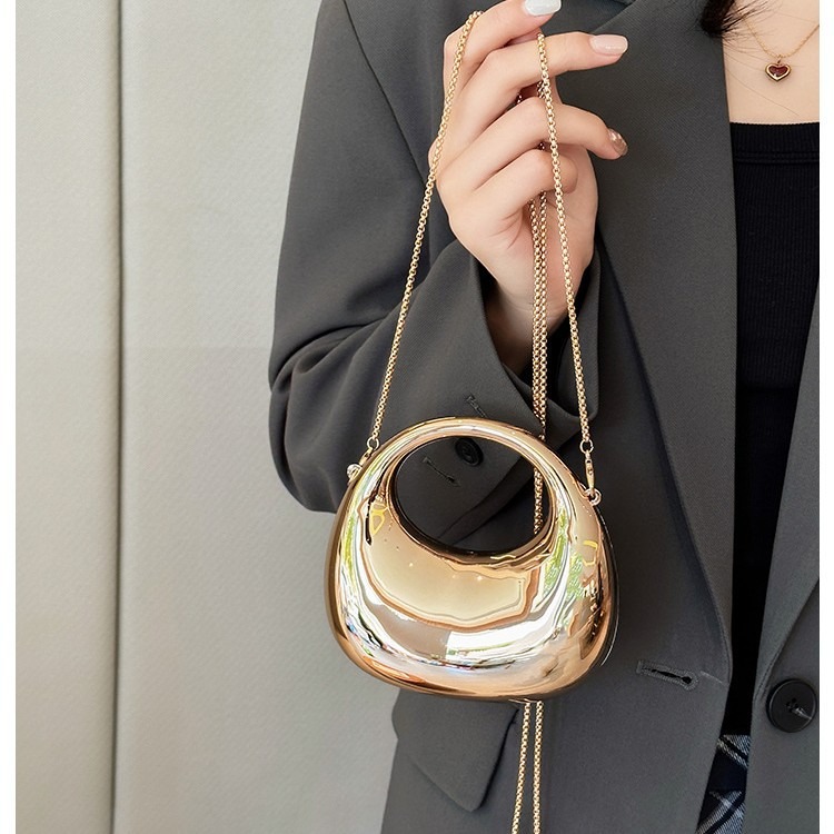 Clutch Bag Evening - Mini Altın Akşam Çantası, Lüks Tasarımcı