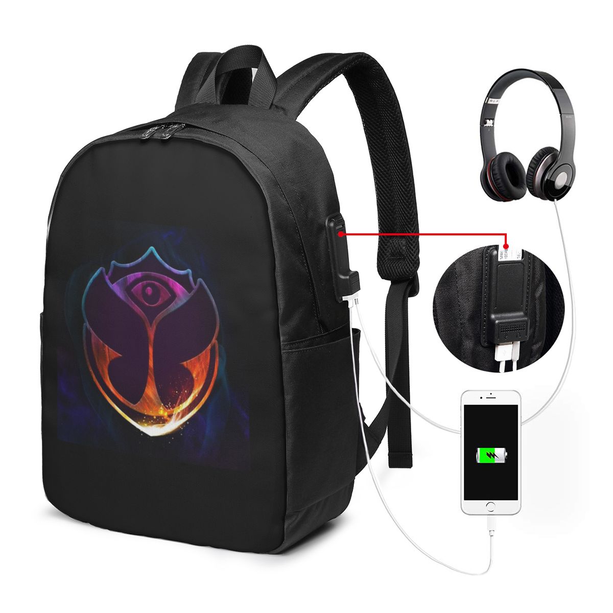 Womens Backpack - Tomorrowland Kelebek Sırt Çantası Seyahat Dizüstü