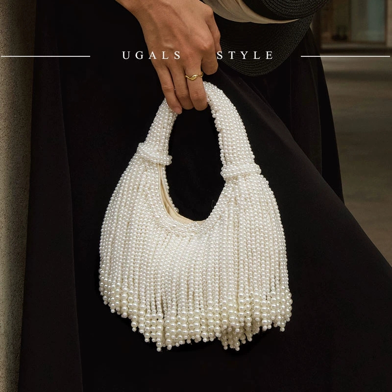 Clutch Bag Evening - Tasarım Saplı İncili Abiye El Çantası