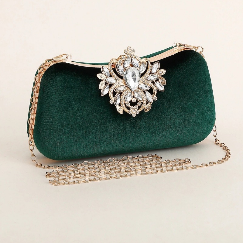 Koyu Yeşil Kadife Debriyaj Çan - Clutch Bag Evening incelemesi ve fiyatı