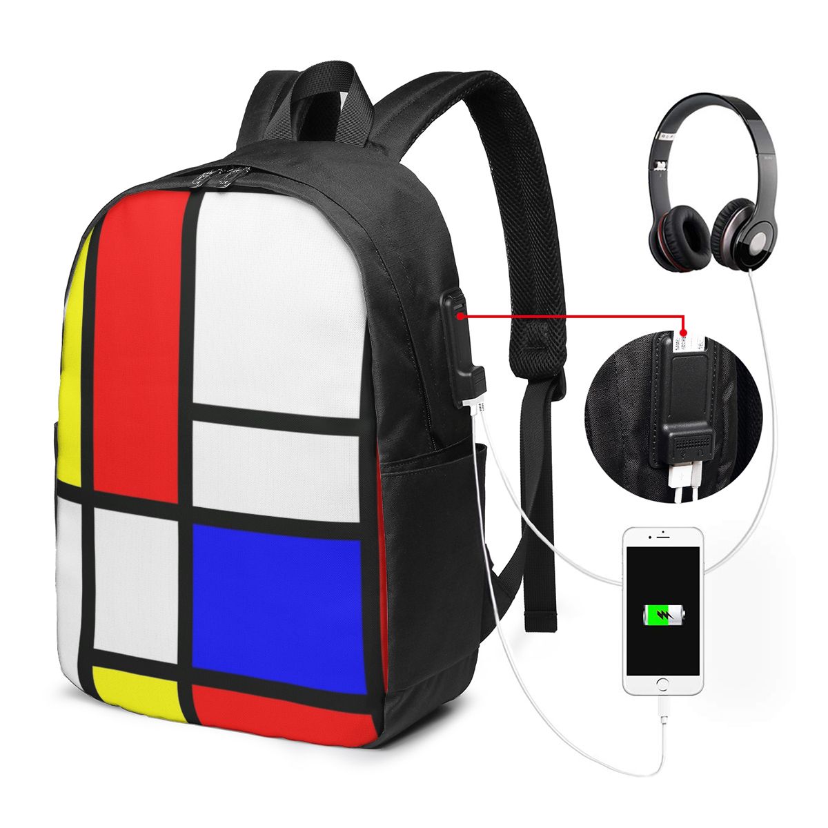 Piet Mondrian Kompozisyon Sırt - Womens Backpack incelemesi ve fiyatı