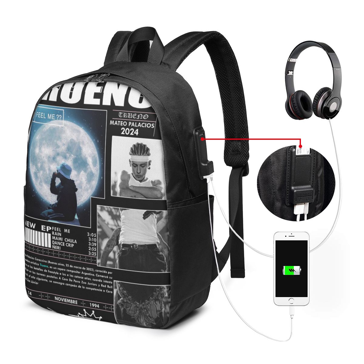 Komik Trueno Hip Hop Rapçi Sır - Womens Backpack incelemesi ve fiyatı